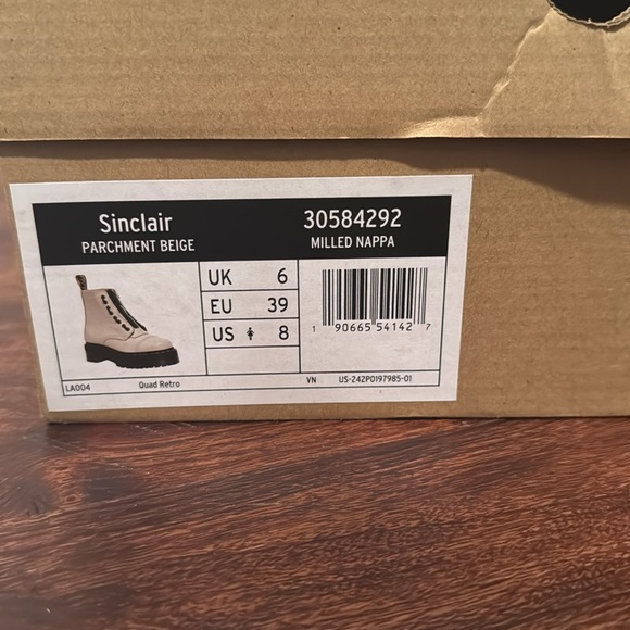 Dr. Martens Cream Leather Combat Boots - Picture 4 of 6